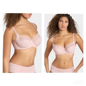 NWT PANACHE Serene Side Full Cup Support Bra in Vintage Pink Convertible Sz 36DD